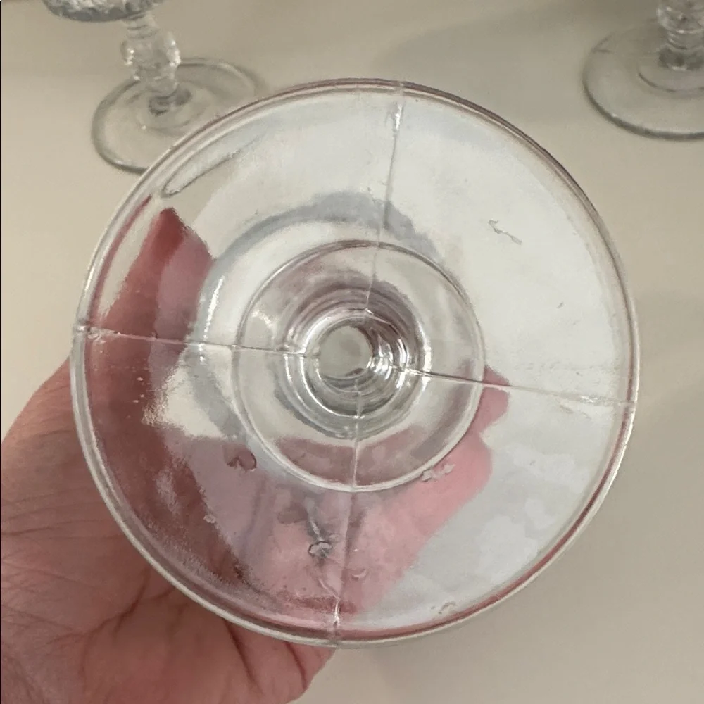 EAPG Daisy in Square panel water goblets  - VINTAGE - set of 4 glasses